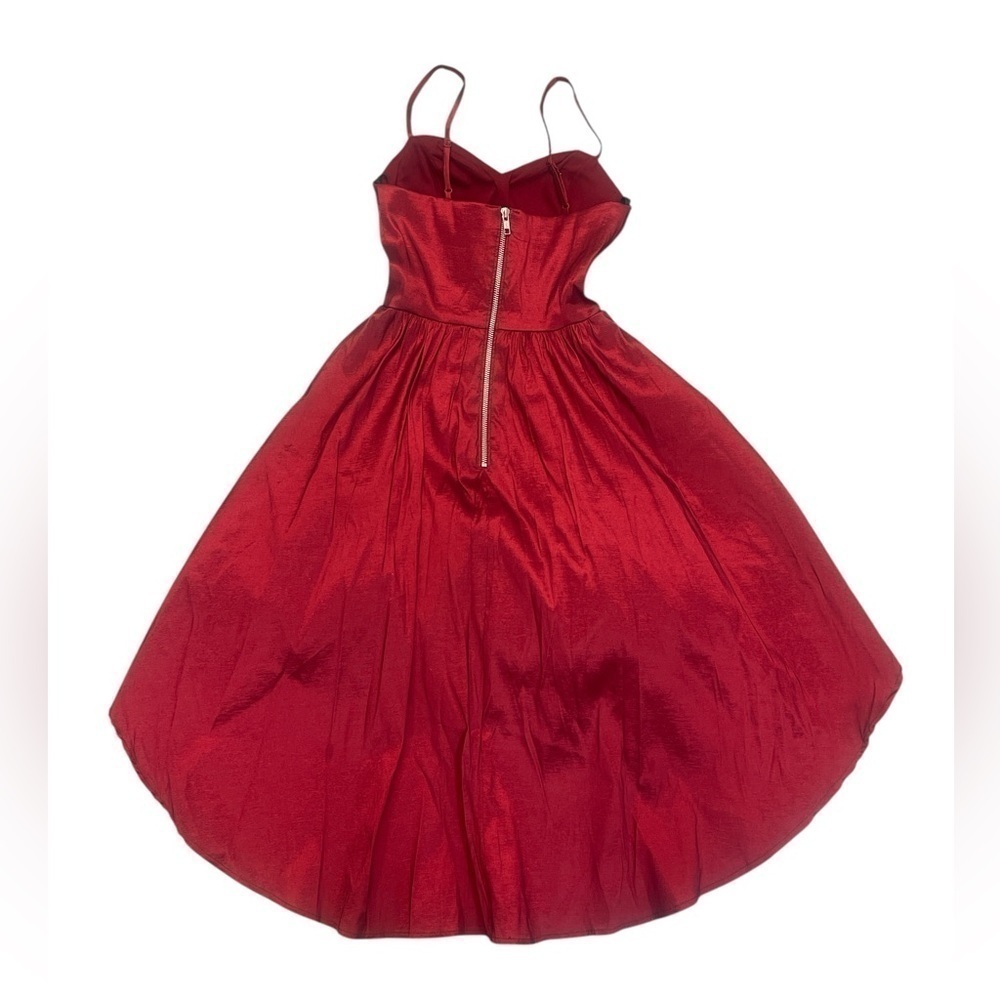 ** NOT FOR SALE ** B. Darlin Red Metallic High Low Dress - Picture 2 of 3